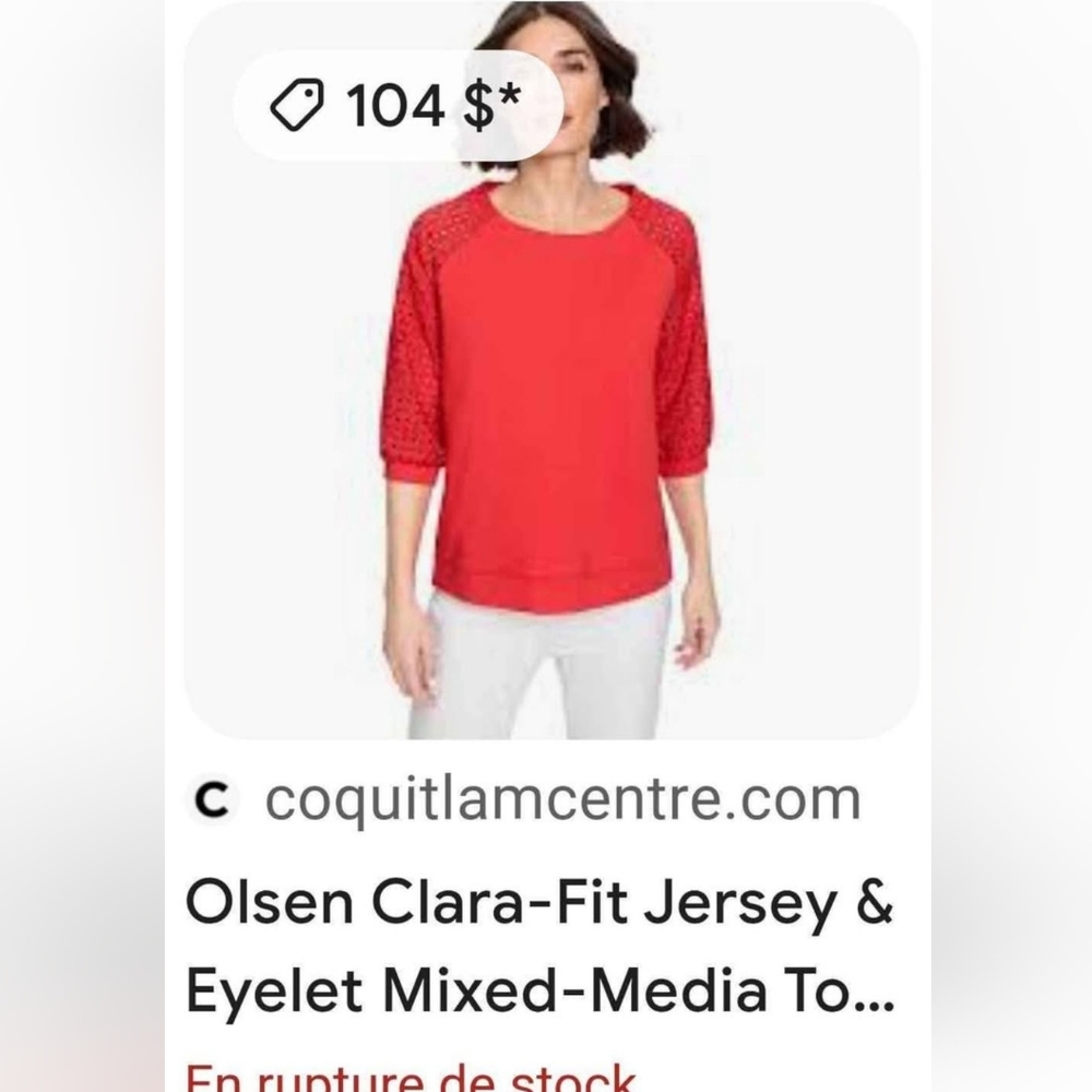 NEW Olsen RedJersey Sweater XL